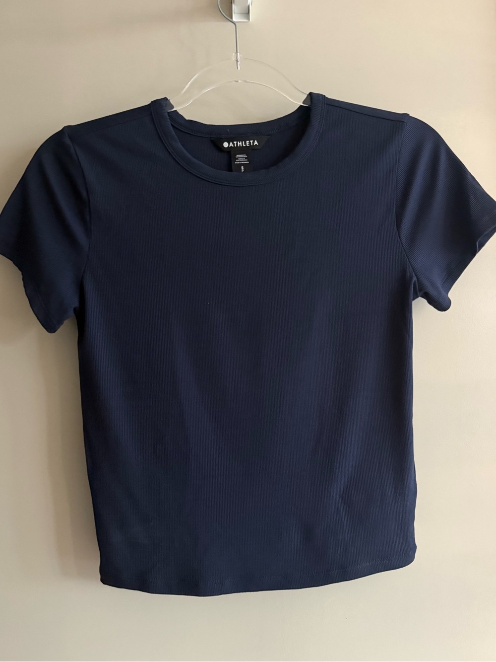 Athleta Women’s Signature Rib Crop Tee | Navy | S